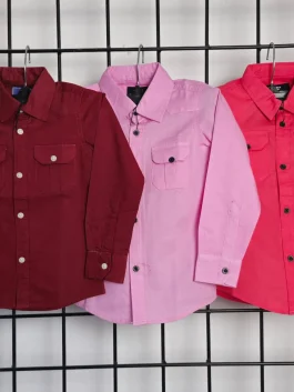 02-03 Years Kids Long Sleeve Double Pocket Double Flex Shirt